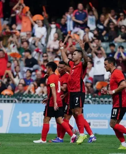 Hong Kong players acknowledging the crowd during the FWD Insurance Chinese New Year Cup 2026.